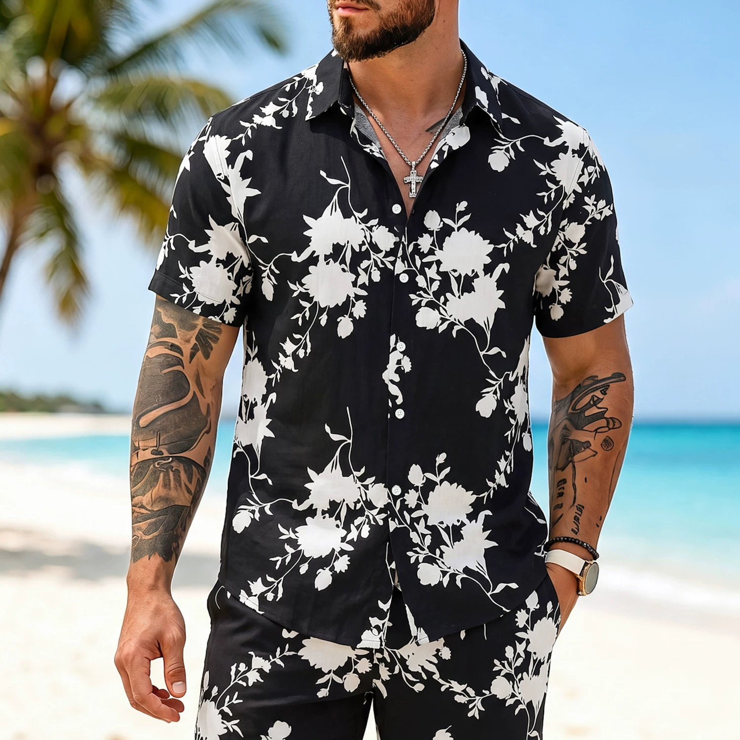 Man Vacation Clothes Summer Ha - Vintage Hawaiian Floral Shirt review and price