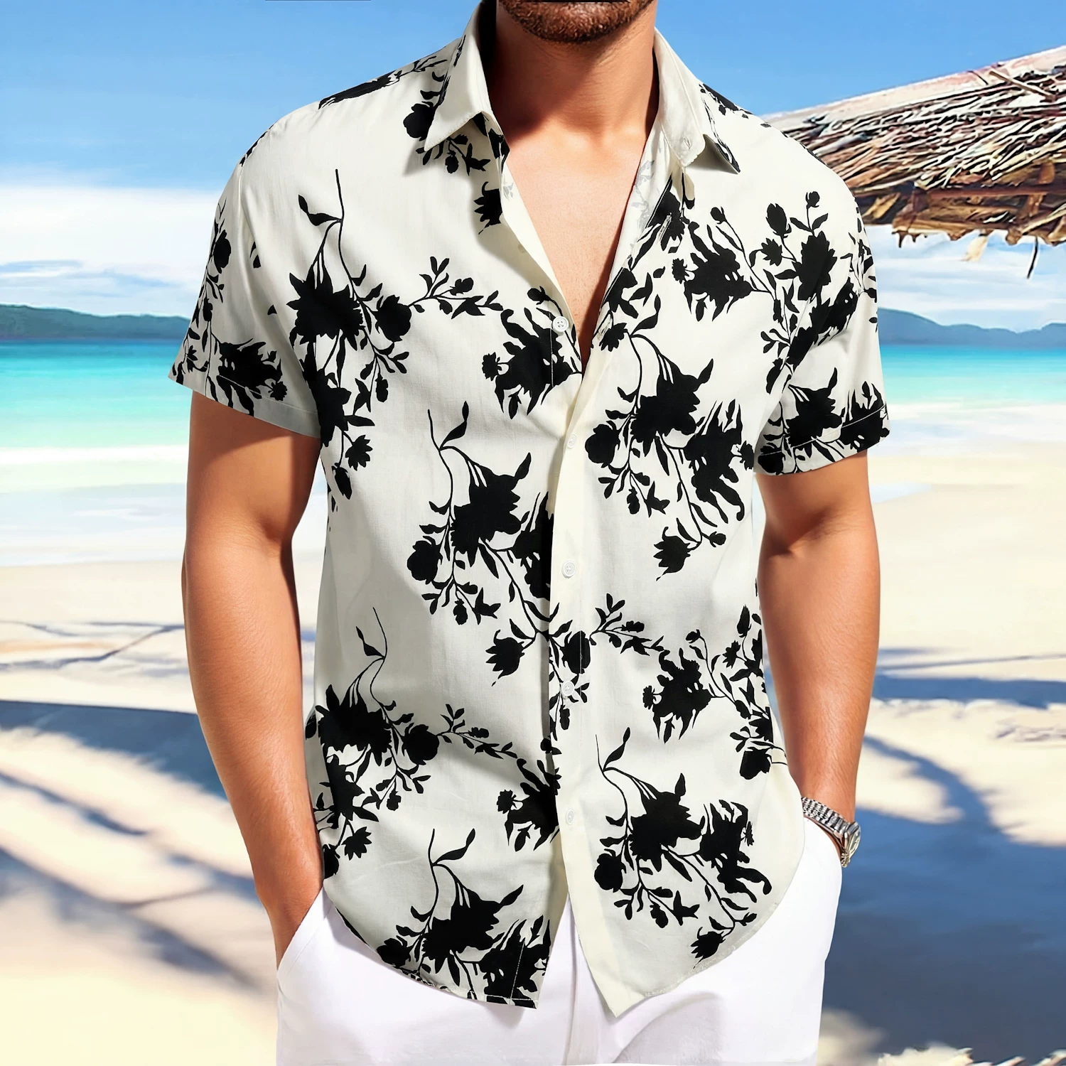Man Vacation Clothes Summer Ha - Vintage Hawaiian Floral Shirt review and price